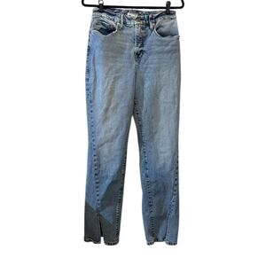 Good American Boy Straight Leg Twisted split seam Jeans size 8/29